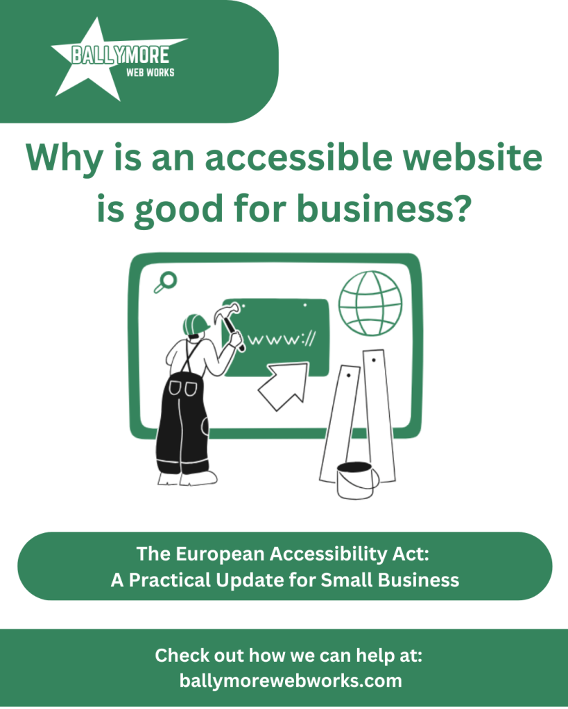 Graphic of worker doing maintenance on a website